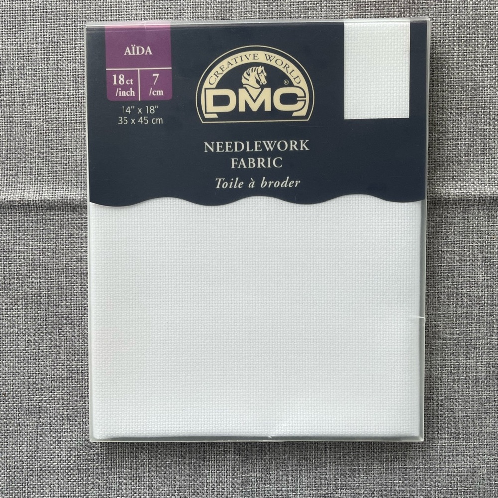 DMC White Needlework Fabric | 18 Count | 14” x 18”
